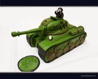 Marcipánový modelovaný 3D dort.